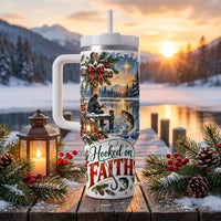Hooked on Faith 40oz Christmas Fishing Tumbler