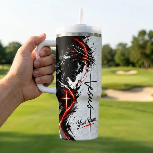 Personalized Jesus Play Golf And Pray Christian 40oz Tumbler