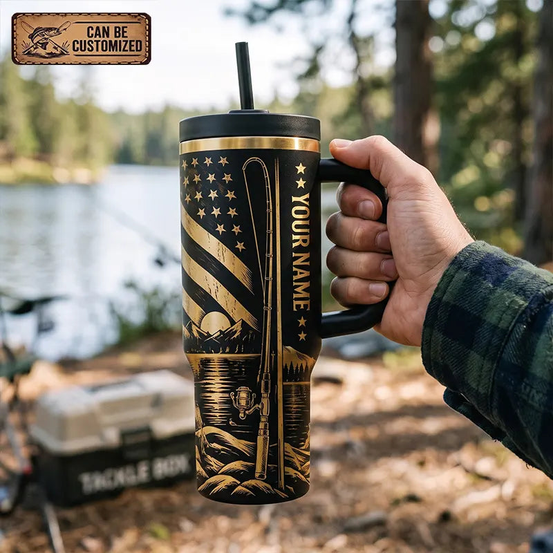 Custom Make America Fish Again 40oz Personalized Fishing Tumbler
