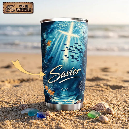 Personalized Matthew 4:19 Christian Fishing Ocean 20oz Tumbler