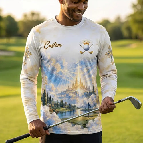 Personalized Swing By Faith Golf Christian Long Sleeve Shirt