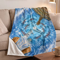 Fishers of Men Jesus Walking on Water Sherpa Fleece Blanket