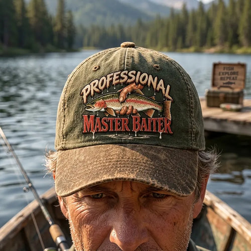 Professional Master Baiter Vintage Rainbow Trout Fishing Classic Cap