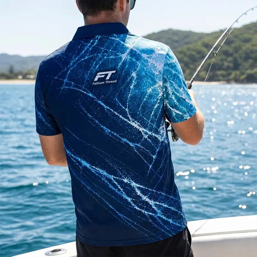 Personalized Fathom Thread Ocean Fish Polo Shirt