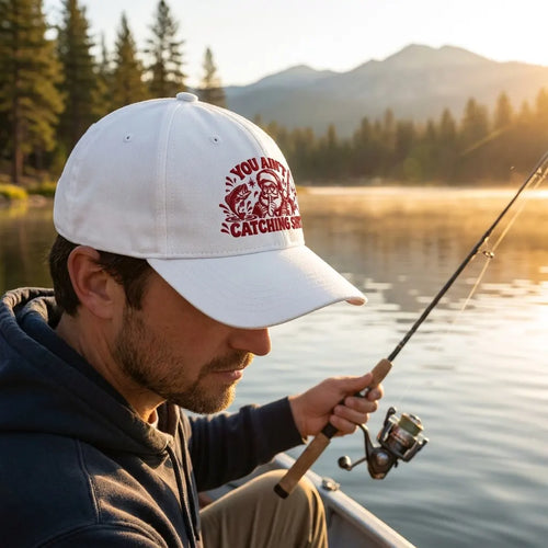 Funny You Ain’t Catching Shit Christmas Fishing Embroidered Cap
