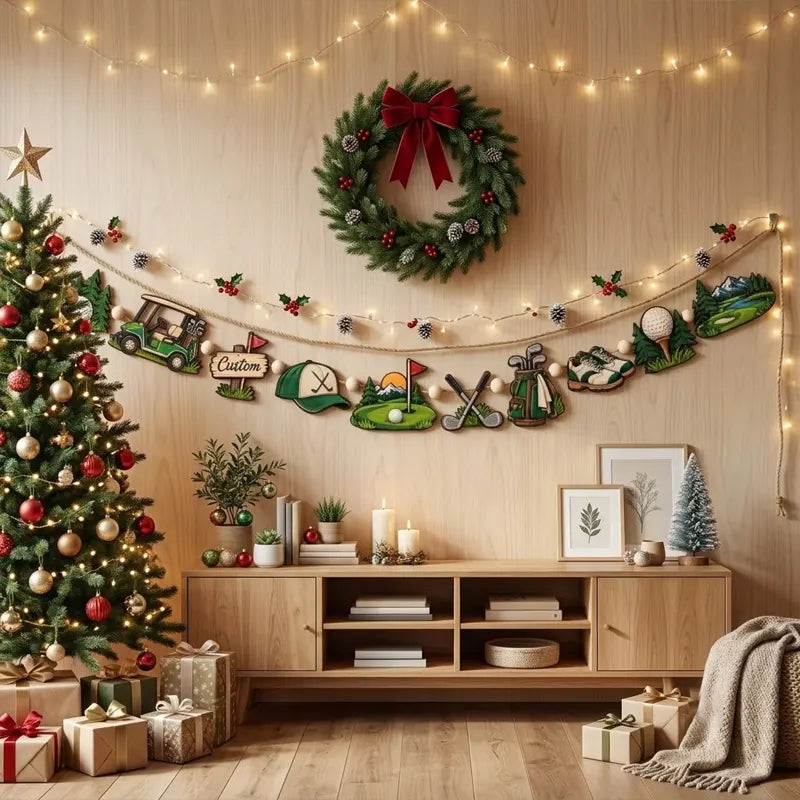 Personalized Golf Lover Wooden Garland