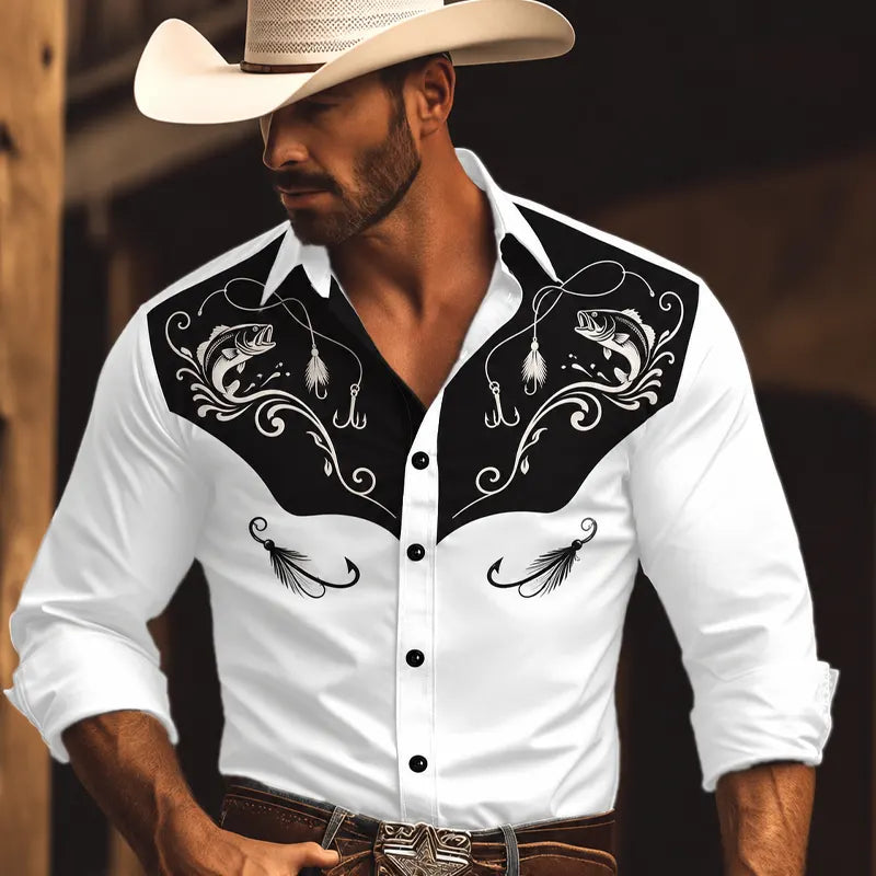 Personalized Western Bass Fishing Cowboy Western Shirt