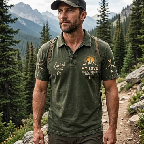 Christian Faith Mountain Landscape Polo Shirt