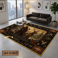 Personalized Hunting Warrior Deer Faith Vintage Rug