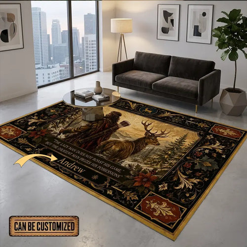 Personalized Hunting Warrior Deer Faith Vintage Rug