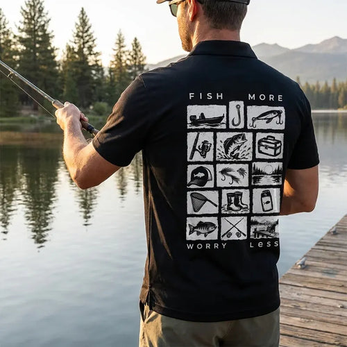 Personalized Fish More Worry Less Fishing Polo Shirt