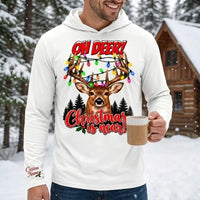 Personalized Oh Deer! Christmas Is Near Hooded Long Sleeve Shirt