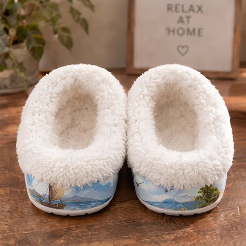 Personalized Christian Fishing Fur Slippers