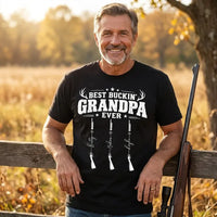 Personalized Best Buckin' Grandpa Ever Hunting T-Shirt