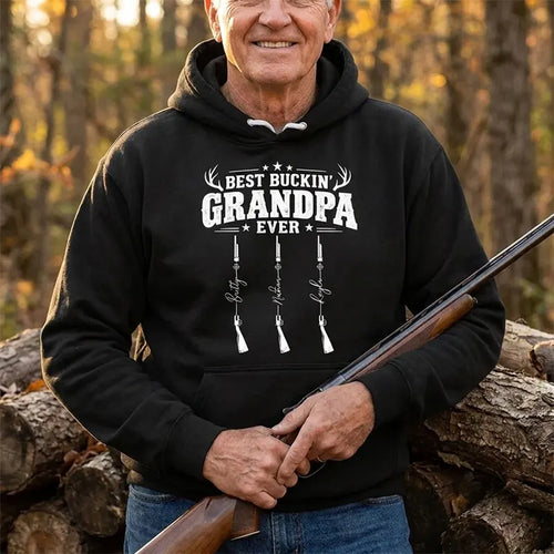 Personalized Best Buckin' Grandpa Ever Hunting Hoodie
