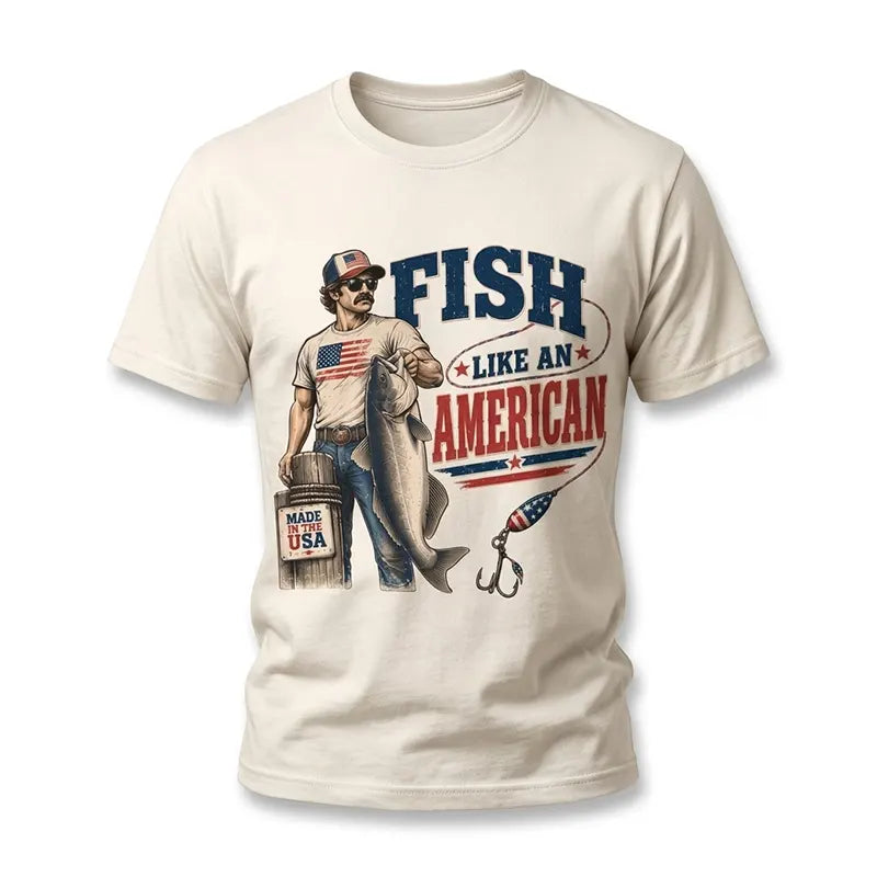 Fish Like An American Vintage Fishing Americana T-Shirt