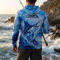 Personalized Deep Blue Predator Ocean Fishing Hoodie