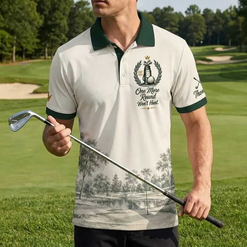 One More Round Won't Hurt Personalized Golf Polo Shirt
