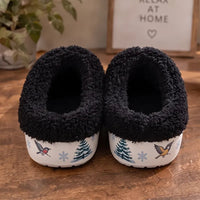 Personalized Let It Swing Christmas Reindeer Fur Slippers