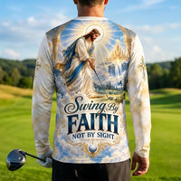 Personalized Swing By Faith Golf Christian Long Sleeve Shirt