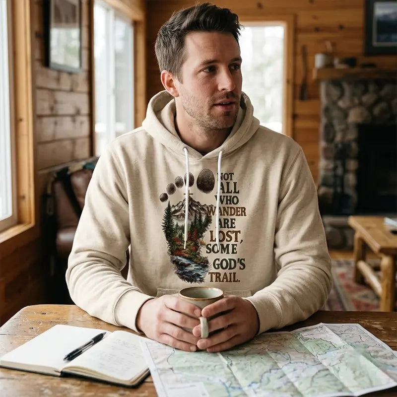 Following God's Trail Christian Mountain Hoodie
