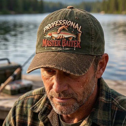 Professional Master Baiter Vintage Rainbow Trout Fishing Classic Cap