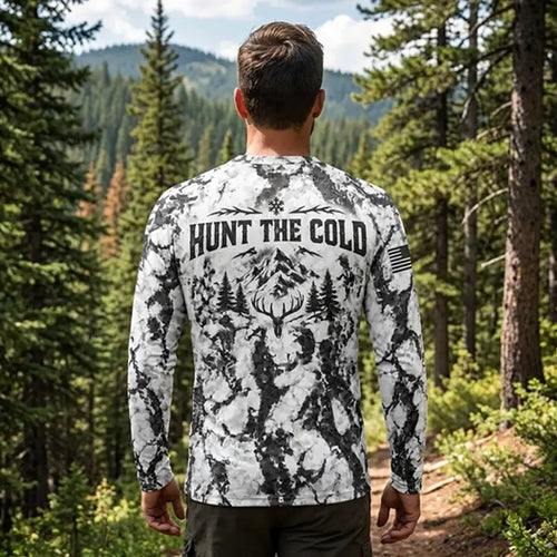 Personalized Fathom Thread Hunt the Cold Snow Camo Long Sleeve Shirt