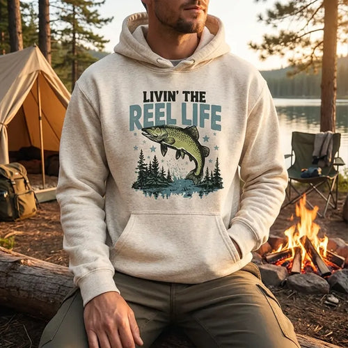 Personalized Livin' The Reel Life Fishing Hoodie