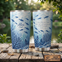 Personalized Matthew 4:19 Fishing Ocean 20oz Tumbler