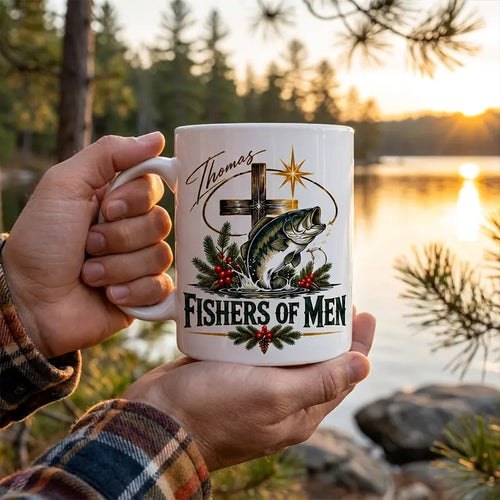 Personalized Fishers of Men Christmas Christian Fishing Mug