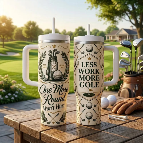 One More Round Won't Hurt Personalized 40oz Golf Tumbler