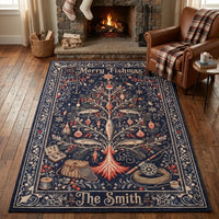 Merry Fishmas Personalized Christmas Fishing Rug