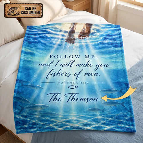 Personalized Fishers of Men Christian Fishing Fleece Blanket