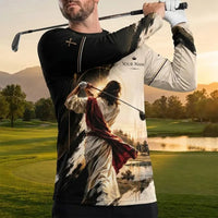 Personalized God Is My Savior Golf Christian Long Sleeve Shirt