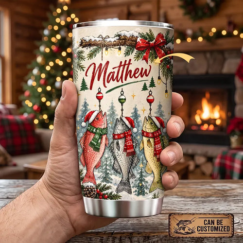 May All Your Fishes Come True Christmas Fishing 20oz Tumbler