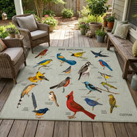 Bird Watching Bird Species Collection Personalized Rug