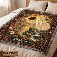 Personalized Matthew 6:26 Jesus Christmas Birds Tassels Blanket