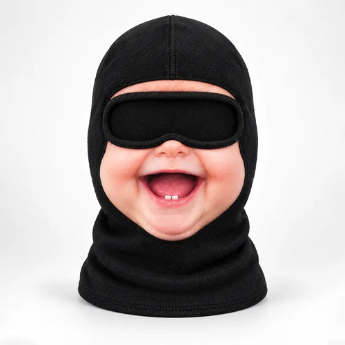 3D Realistic Baby Face Black Ski Mask