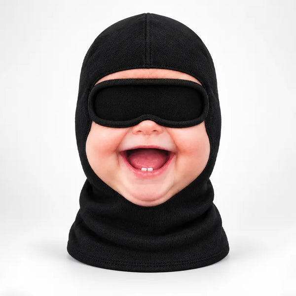 3D Realistic Baby Face Black Ski Mask
