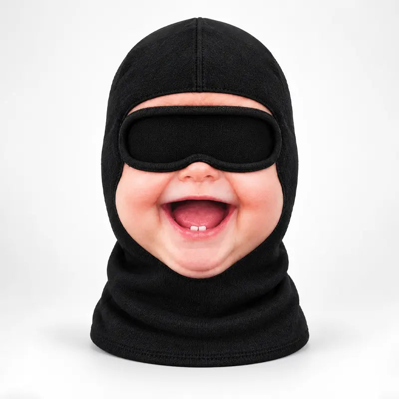 3D Realistic Baby Face Black Ski Mask