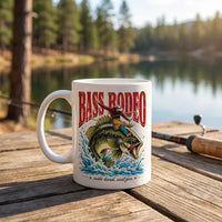 Bass Rodeo Cowboy Fishing Vintage Mug
