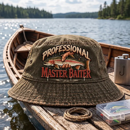 Professional Master Baiter Rainbow Trout Fishing Bucket Hat