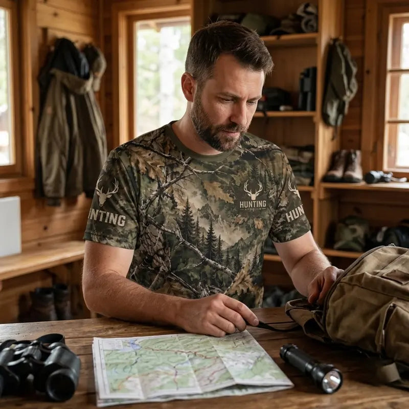 Real Tree Camo Elk Hunting Graphic T-Shirt