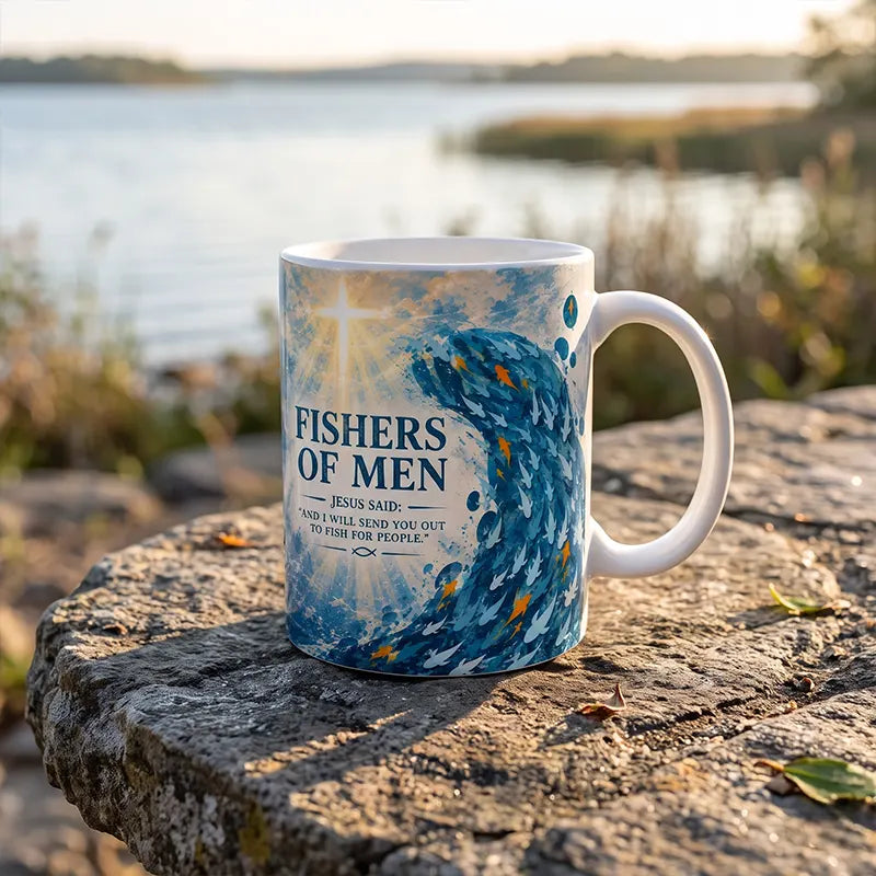 Fishers of Men Christian Faith Bible Quote Ceramic Mug