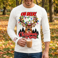 Personalized Oh Deer! Christmas Is Near Long Sleeve Shirt