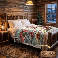May All Your Fishes Come True Christmas Fishing Fleece Blanket