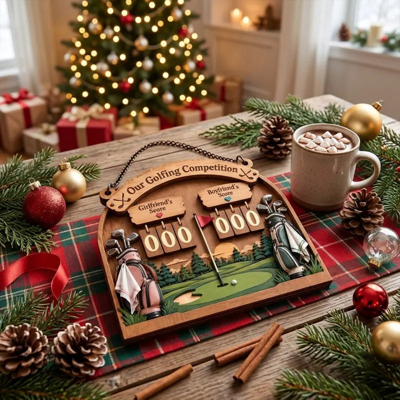 Personalized Our Golfing Competition 3-Digit Wooden Tracker