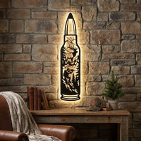 Personalized Hunting Shotgun Shell Rifle Bullet Wall Art LED