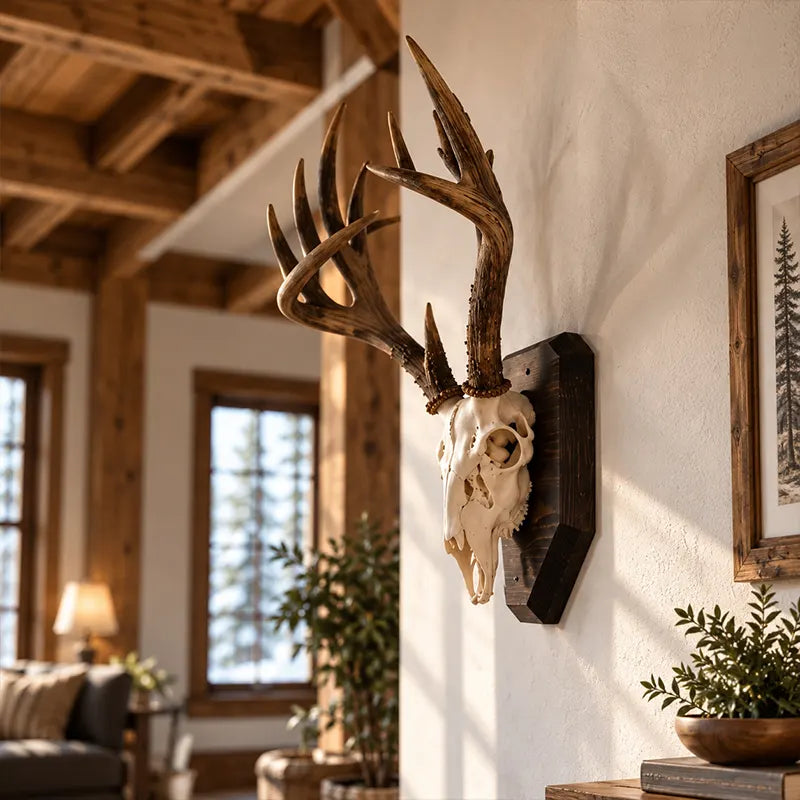 European Mount Deer Skull Wall Decor