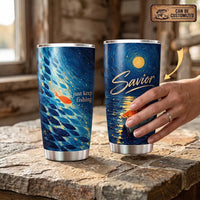 Personalized Just Keep Fishing Starry Night Fishing Tumbler